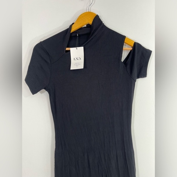 NWT Revolve LNA Black Cut Out Sleeve A Line Stretchy Women's Small Dress - Picture 8 of 11